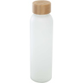 Lume 500 ml Flasche aus mattiertem Kalknatronglas mit Bambusdeckel, Weiß