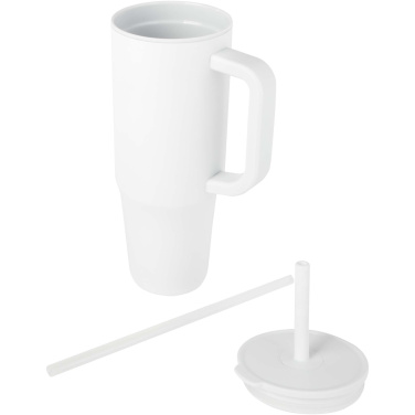 Logotrade Werbeartikel das Foto: Brady 900 ml RCS-zertifizierter Isolierbecher mit Silikon Trinkhalm