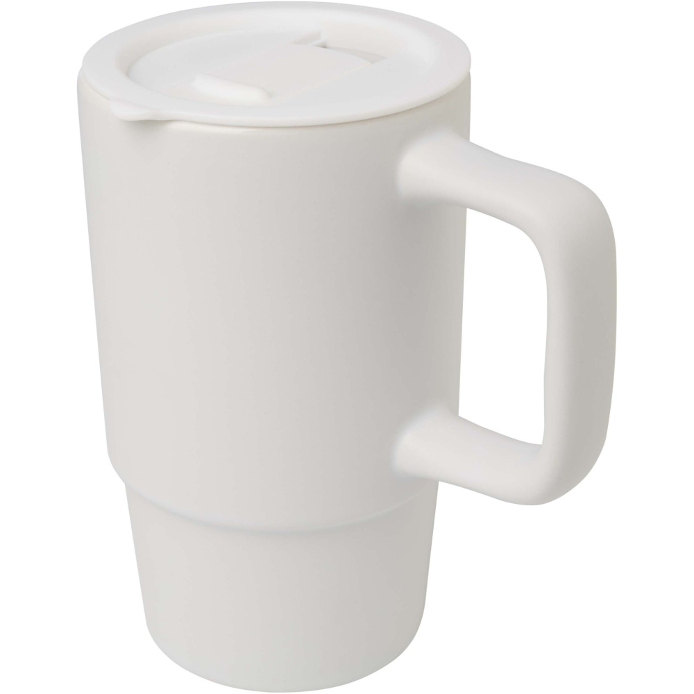 Logotrade Werbegeschenke das Foto: Carter 450 ml Keramiktasse mit Kunststoffdeckel