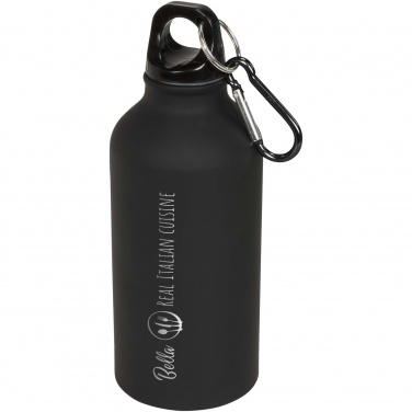 Logo trade promotional merchandise photo of: Oregon 400 ml matte water bottle with carabiner