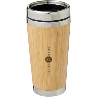 Logo trade promotional merchandise picture of: Bambus 450 ml tumbler with bamboo outer