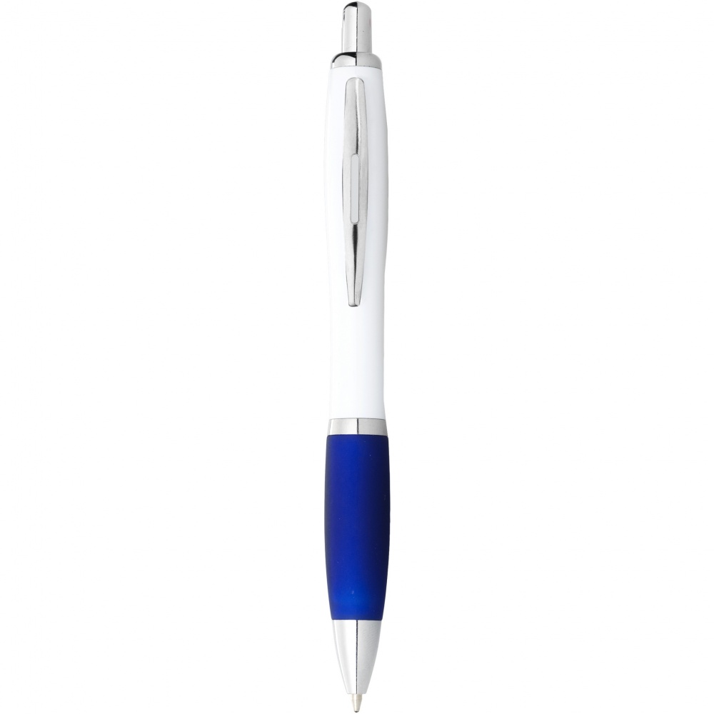 Logotrade promotional giveaway picture of: Nash ballpoint pen with white barrel and coloured grip