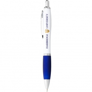 Logotrade promotional merchandise picture of: Nash ballpoint pen with white barrel and coloured grip