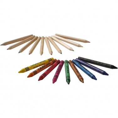 Logo trade business gift photo of: Lucky 19-piece coloured pencil and crayon set