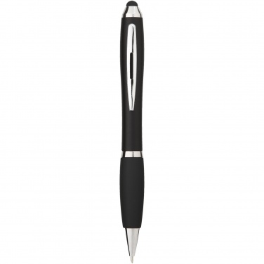 Logo trade corporate gifts image of: Nash coloured stylus ballpoint pen with black grip