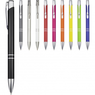 Logo trade promotional items picture of: Moneta aluminium click ballpoint pen (blue ink)