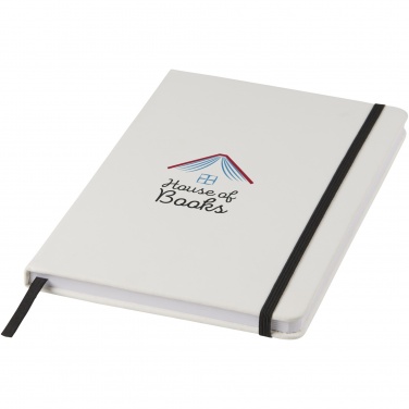 Logo trade corporate gifts picture of: Spectrum A5 white notebook with coloured strap