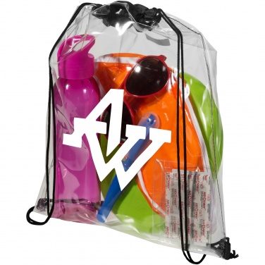 Logo trade promotional merchandise picture of: Lancaster transparent drawstring bag 5L