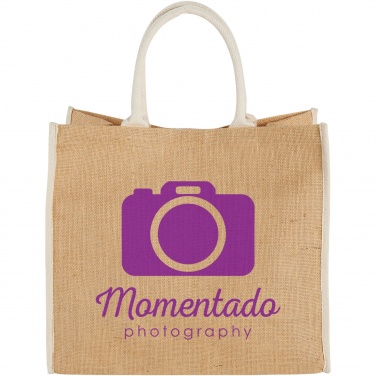 Logo trade advertising products image of: Harry coloured edge jute tote bag 25L