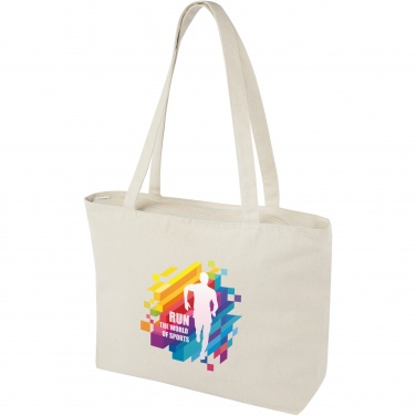 Logo trade promotional giveaway photo of: Ningbo 320 g/m² zippered cotton tote bag 15L