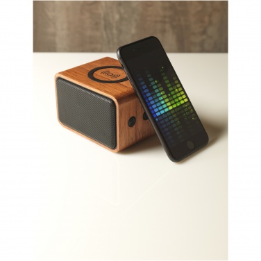 Logotrade promotional gifts photo of: Wooden 3W speaker with wireless charging pad