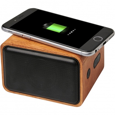 Logotrade promotional merchandise picture of: Wooden 3W speaker with wireless charging pad