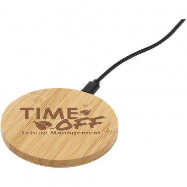 Logo trade promotional merchandise picture of: Essence 5W bamboo wireless charging pad