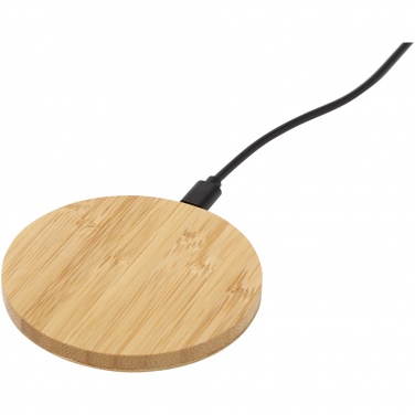 Logo trade promotional merchandise picture of: Essence 5W bamboo wireless charging pad