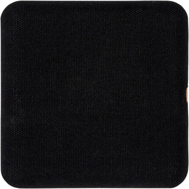 Logo trade promotional items image of: Leaf 5W bamboo and fabric wireless charging pad