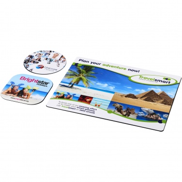 Logo trade promotional giveaways image of: Brite-Mat® mouse mat and coaster set combo 1