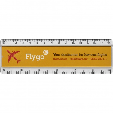 Logo trade promotional item photo of: Ellison 15 cm plastic insert ruler