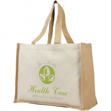 Logo trade promotional merchandise image of: Varai 320 g/m² canvas and jute shopping tote bag 23L