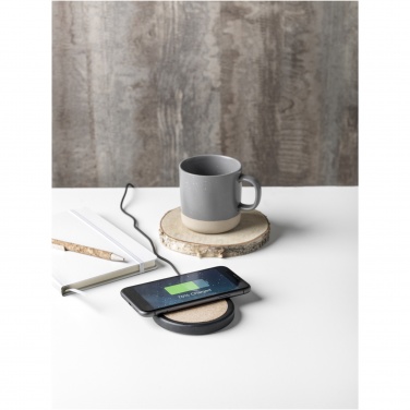 Logotrade advertising product image of: Kivi 10W limestone/cork wireless charging pad