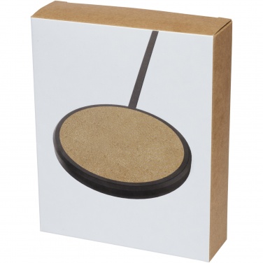 Logo trade promotional items image of: Kivi 10W limestone/cork wireless charging pad