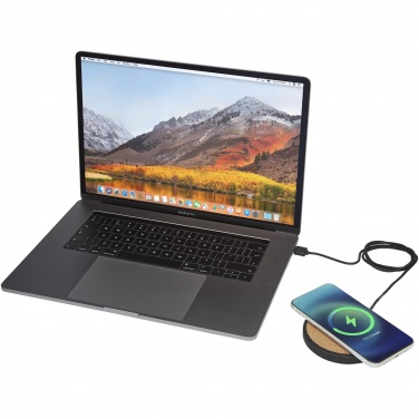 Logotrade promotional item picture of: Kivi 10W limestone/cork wireless charging pad