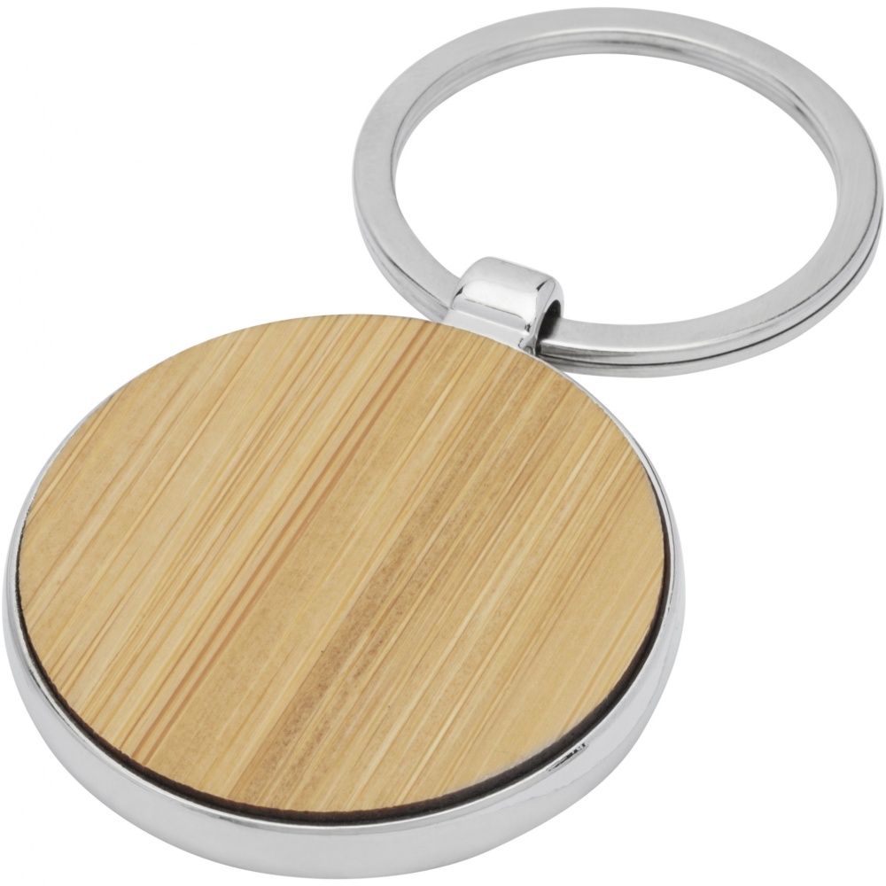 Logo trade promotional giveaways image of: Nino bamboo round keychain