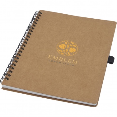 Logotrade promotional merchandise image of: Cobble A5 wire-o recycled cardboard notebook with stone paper