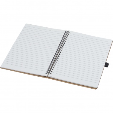 Logo trade advertising products image of: Cobble A5 wire-o recycled cardboard notebook with stone paper