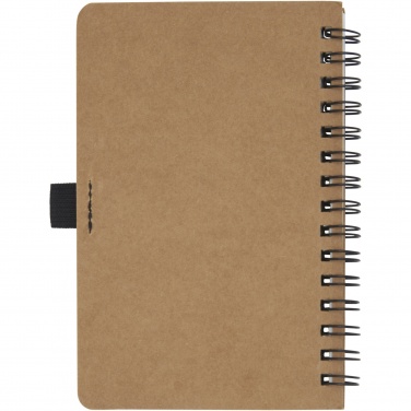 Logo trade advertising products picture of: Cobble A6 wire-o recycled cardboard notebook with stone paper