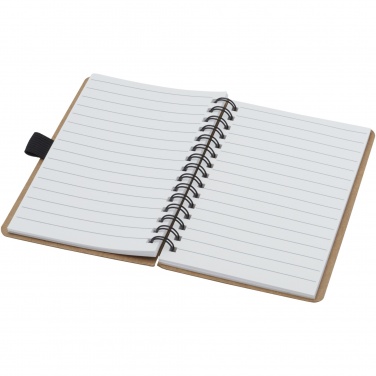 Logo trade promotional products picture of: Cobble A6 wire-o recycled cardboard notebook with stone paper