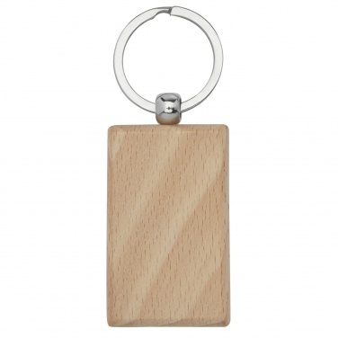 Logo trade promotional item photo of: Gian beech wood rectangular keychain