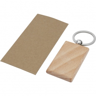 Logotrade promotional giveaway image of: Gian beech wood rectangular keychain