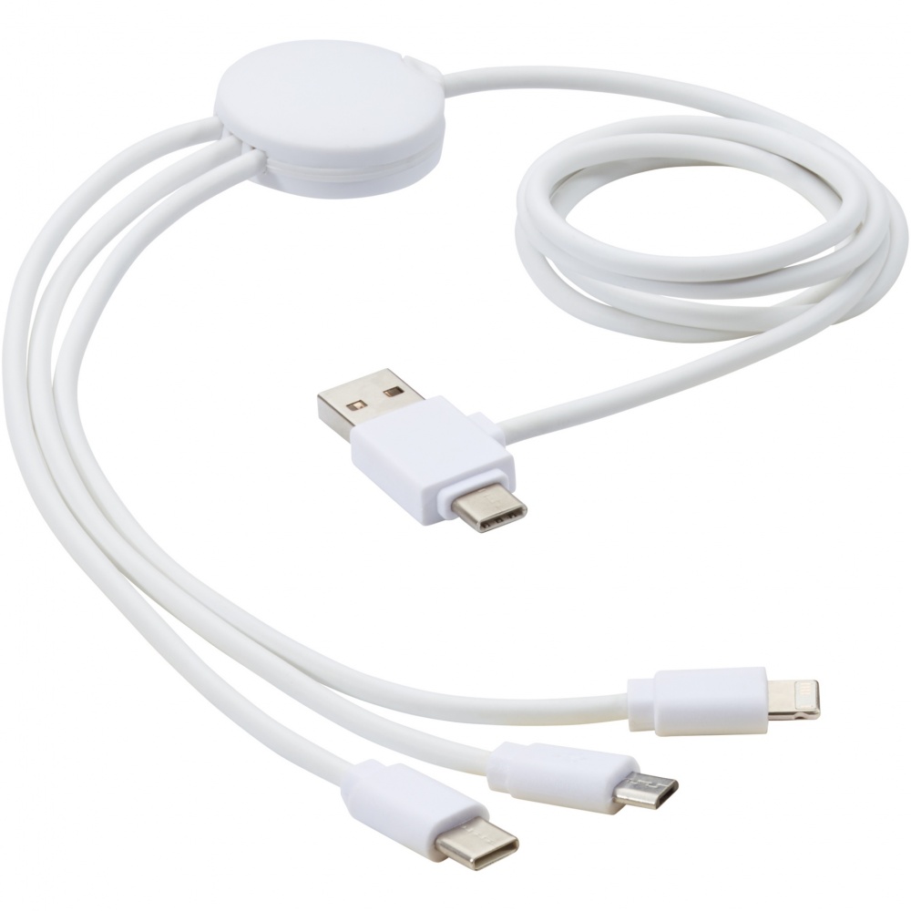 Logo trade promotional giveaways image of: Pure 5-in-1 charging cable with antibacterial additive