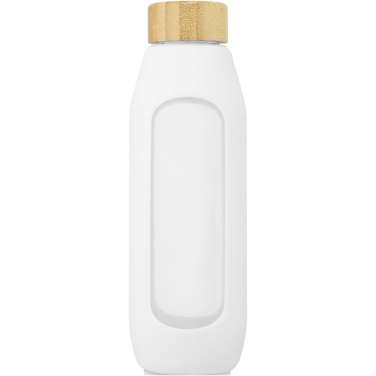 Logo trade promotional items image of: Tidan 600 ml borosilicate glass bottle with silicone grip