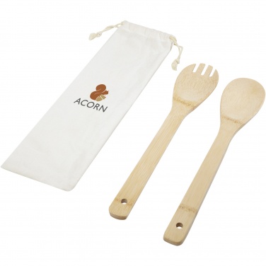Logo trade advertising product photo of: Endiv bamboo salad spoon and fork