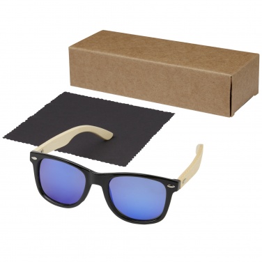 Logo trade promotional merchandise image of: Taiyō rPET/bamboo mirrored polarized sunglasses in gift box