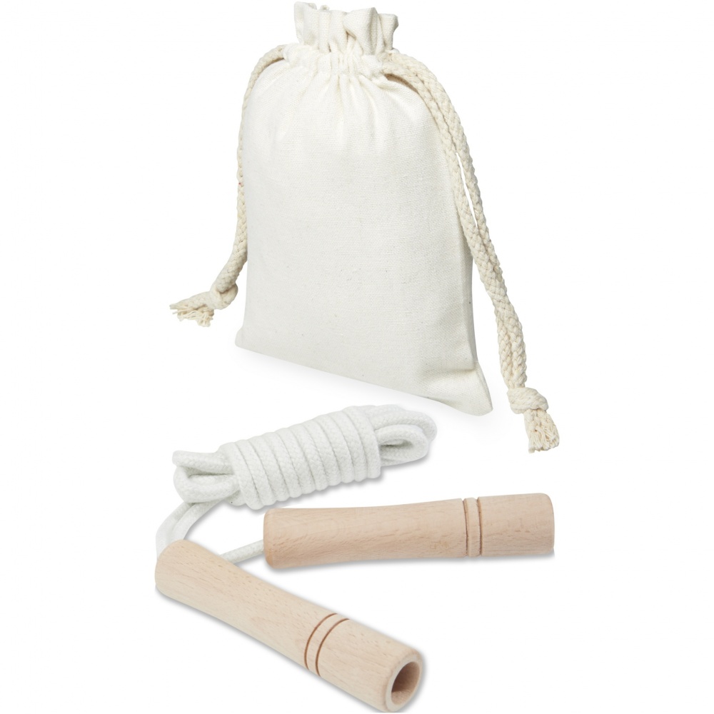 Logotrade business gift image of: Denise wooden skipping rope in cotton pouch
