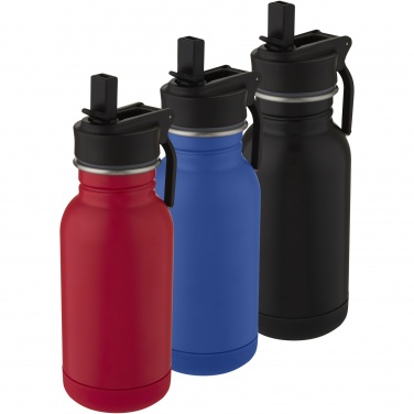 Logo trade advertising product photo of: Lina 400 ml stainless steel sport bottle with straw and loop