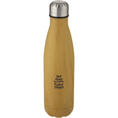 Logotrade promotional product picture of: Cove 500 ml vacuum insulated stainless steel bottle with wood print
