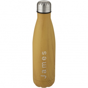 Logo trade promotional gift photo of: Cove 500 ml vacuum insulated stainless steel bottle with wood print
