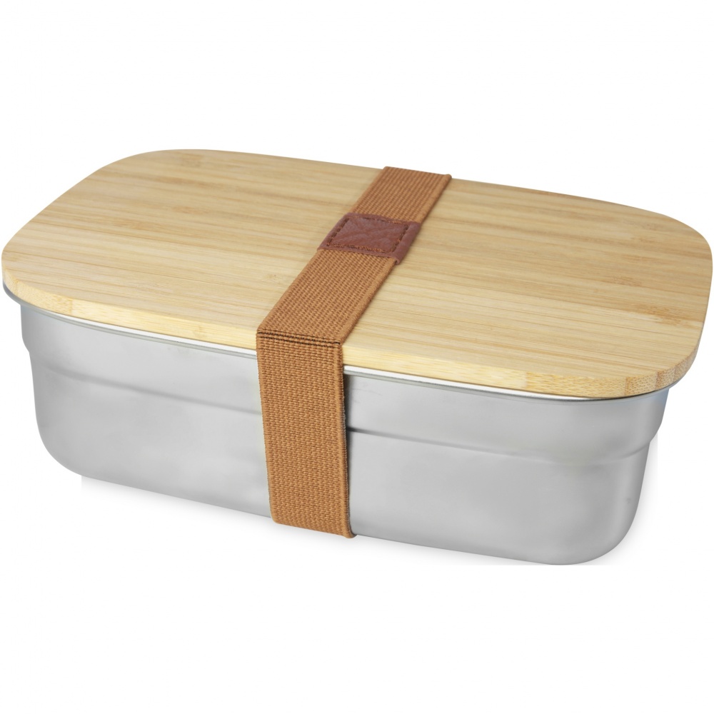 Logo trade promotional gifts picture of: Tite stainless steel lunch box with bamboo lid