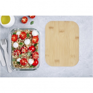 Logo trade advertising products image of: Roby glass lunch box with bamboo lid