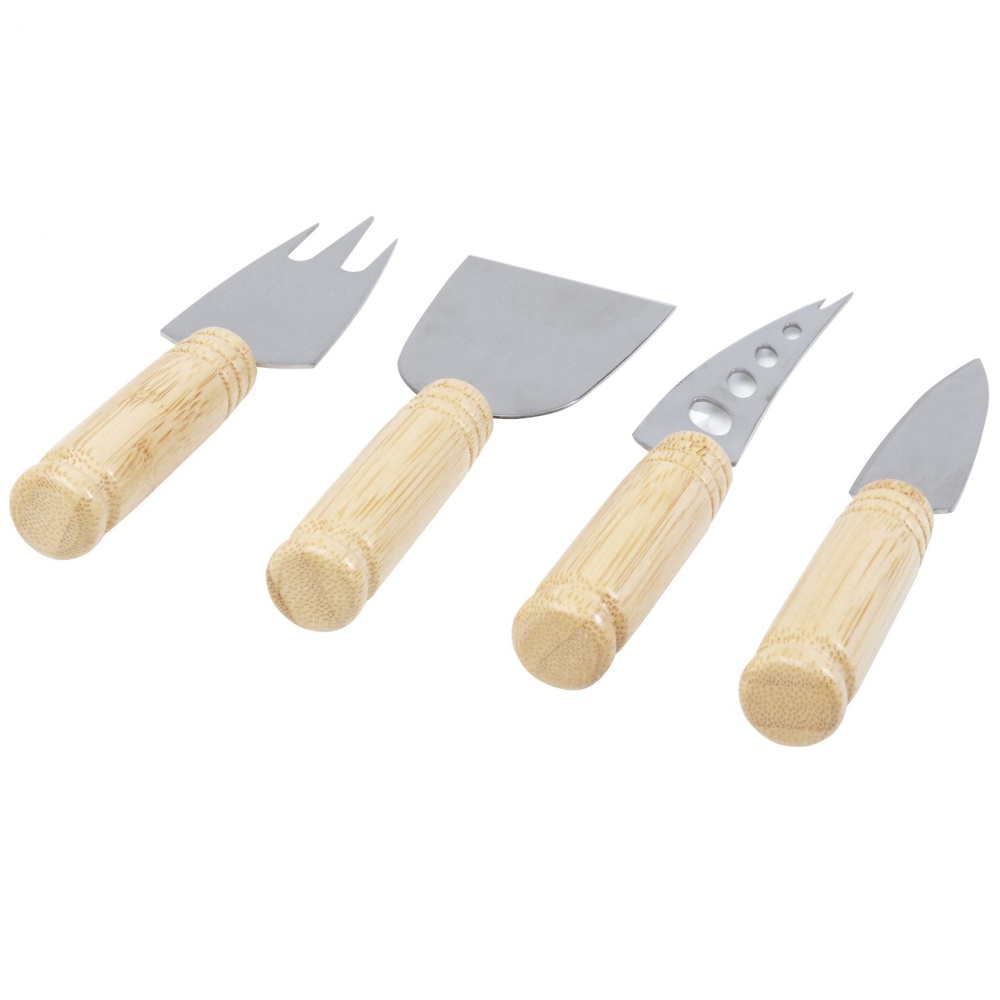 Logo trade promotional gift photo of: Cheds 4-piece bamboo cheese set