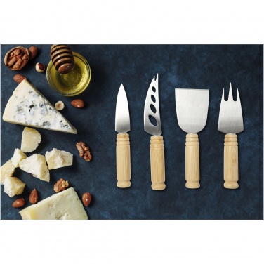 Logotrade business gift image of: Cheds 4-piece bamboo cheese set