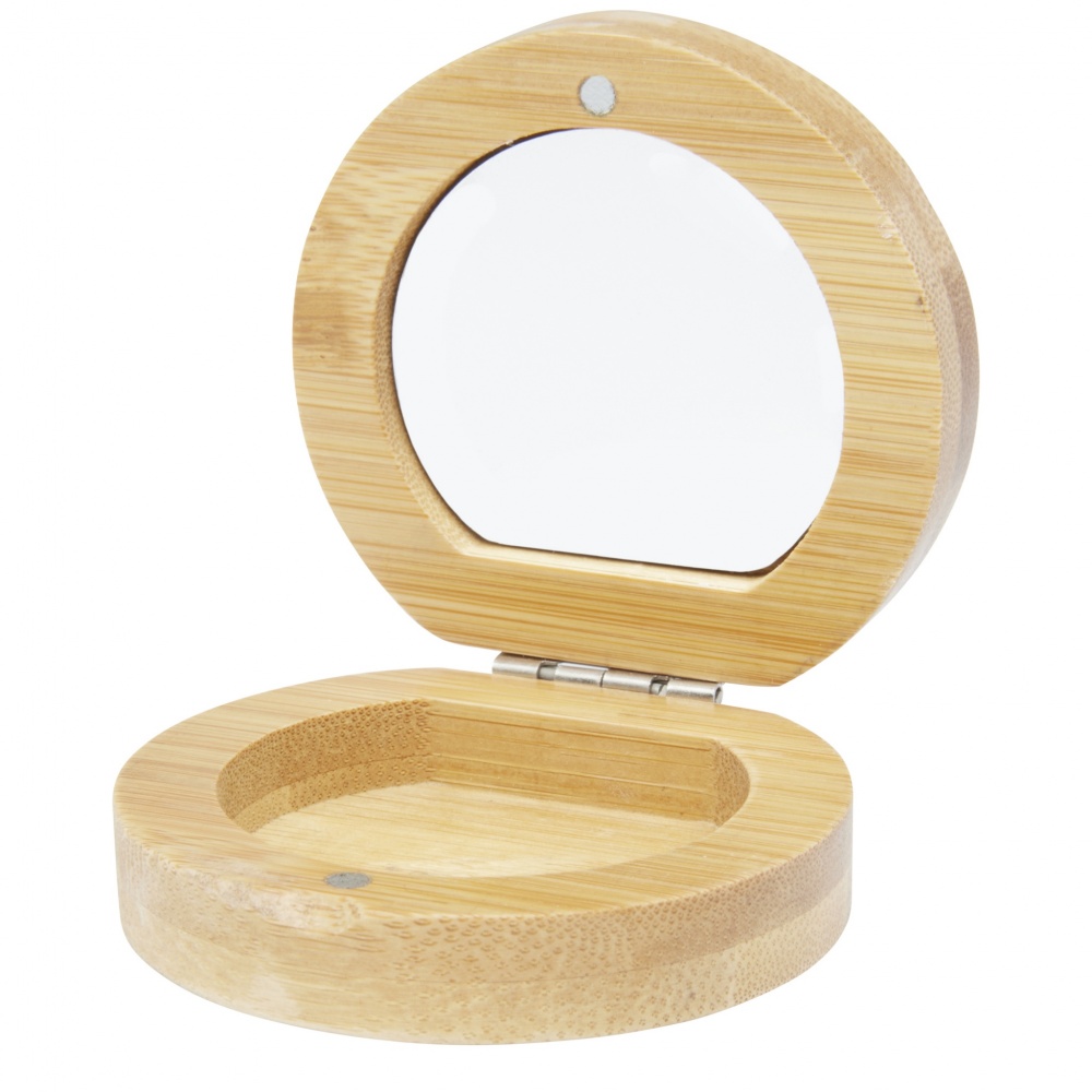Logo trade promotional gifts image of: Afrodit bamboo pocket mirror