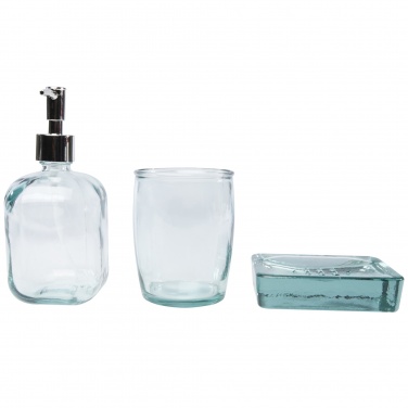 Logotrade promotional item image of: Jabony 3-piece recycled glass bathroom set
