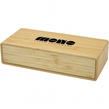 Logo trade promotional item photo of: Minata bamboo wireless charger with clock