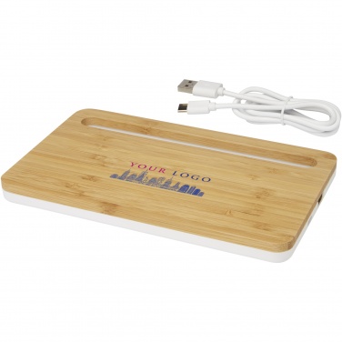 Logo trade promotional products picture of: Medake 10W bamboo wireless charger