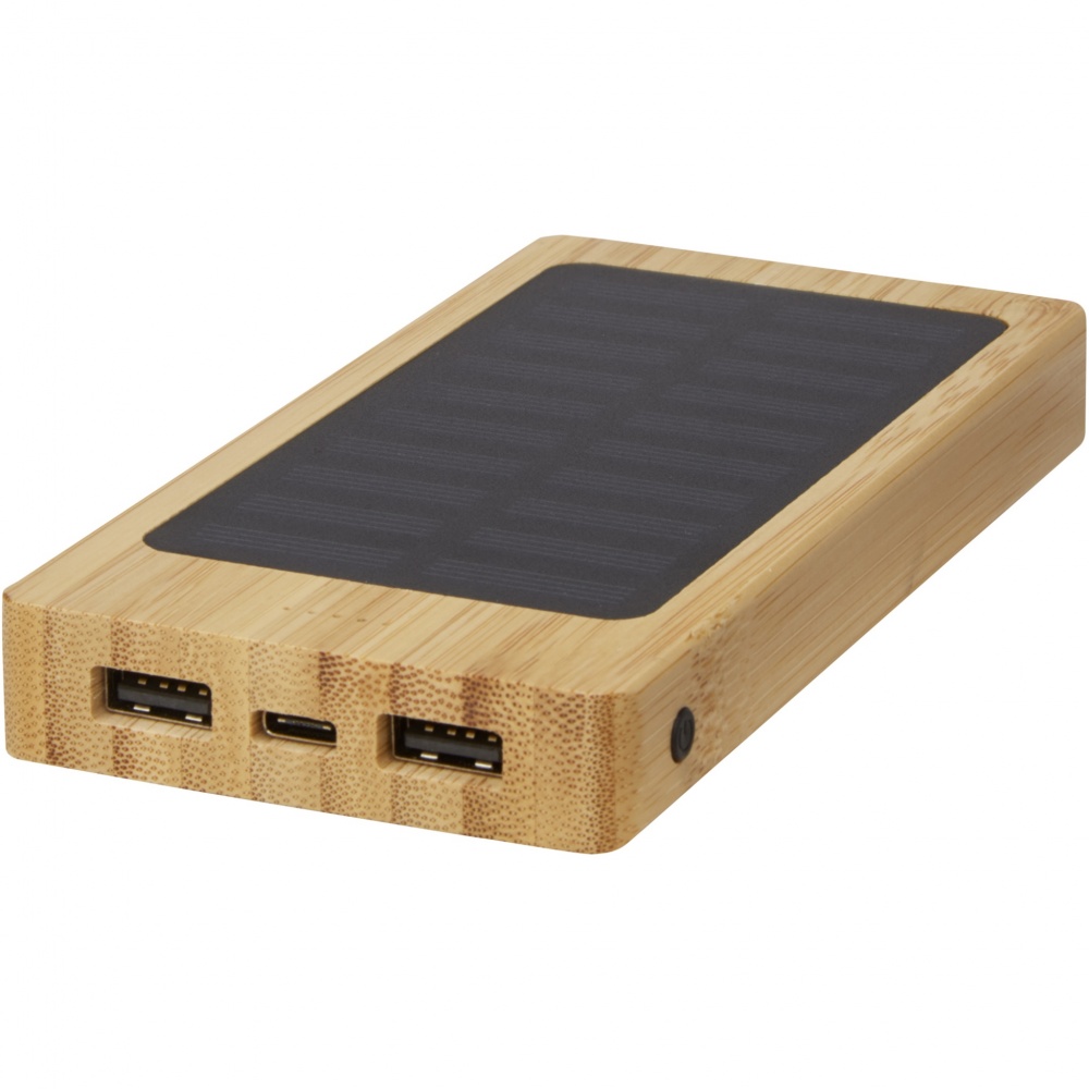 Logotrade promotional item image of: Alata 8000 mAh bamboo solar power bank