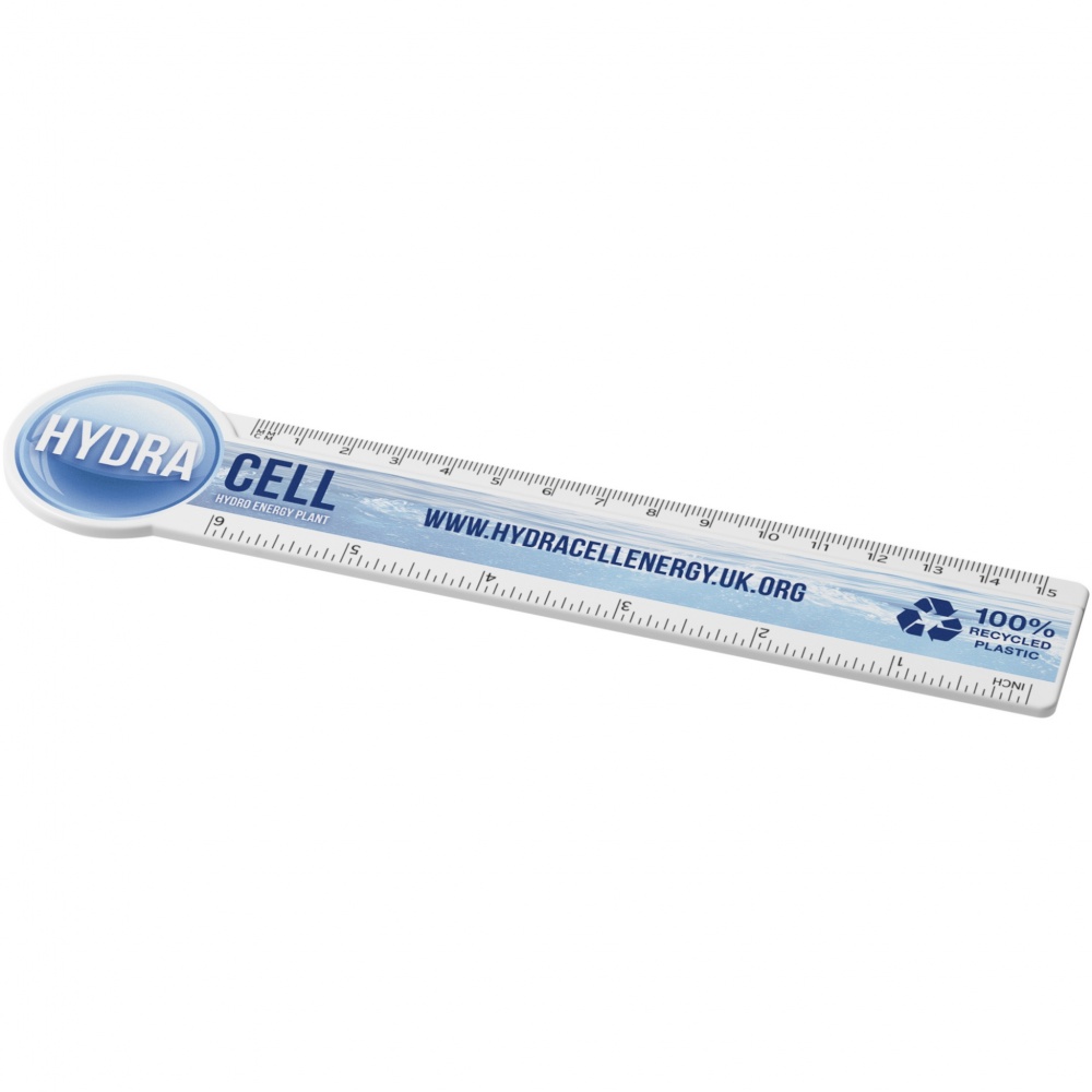 Logotrade promotional gift picture of: Tait 15 cm circle-shaped recycled plastic ruler 